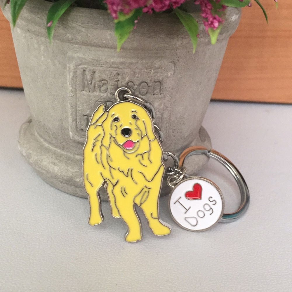 🍏50% OFF/3+...Golden Retriever Dog Keychain